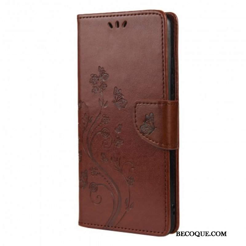 Etui Folio do Xiaomi Redmi Note 10 / 10S Azjatyckie Motyle I Kwiaty