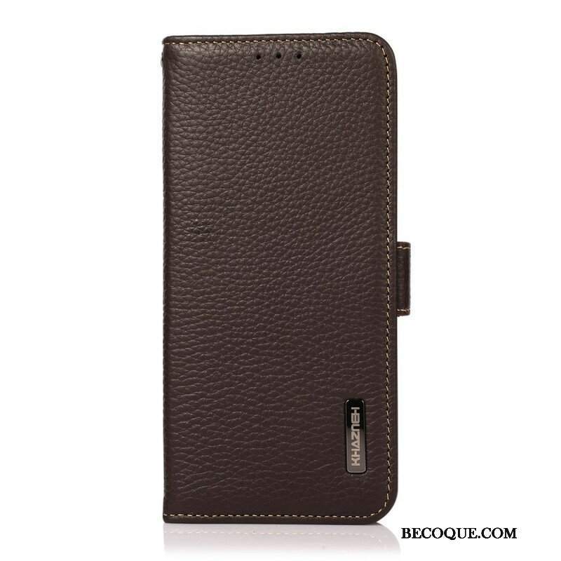 Etui Folio do Xiaomi Redmi Note 10 / 10S Skóra Liczi Khazneh Rfid