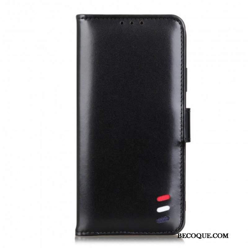 Etui Folio do Xiaomi Redmi Note 10 5G Trójkolorowy Efekt Skóry