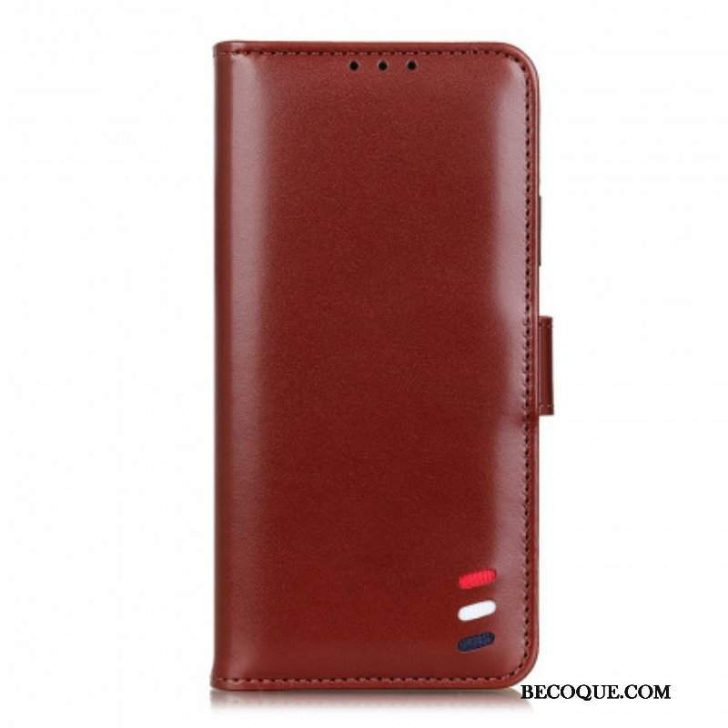 Etui Folio do Xiaomi Redmi Note 10 5G Trójkolorowy Efekt Skóry