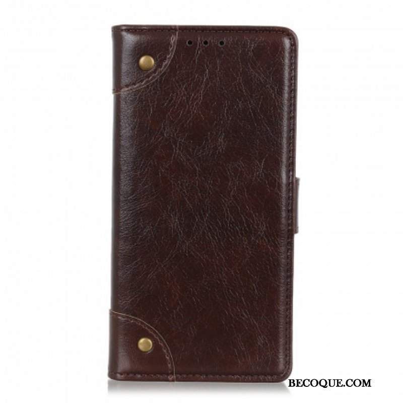 Etui Folio do Xiaomi Redmi Note 10 Pro Nity W Stylu Vintage Ze Skóry Nappa