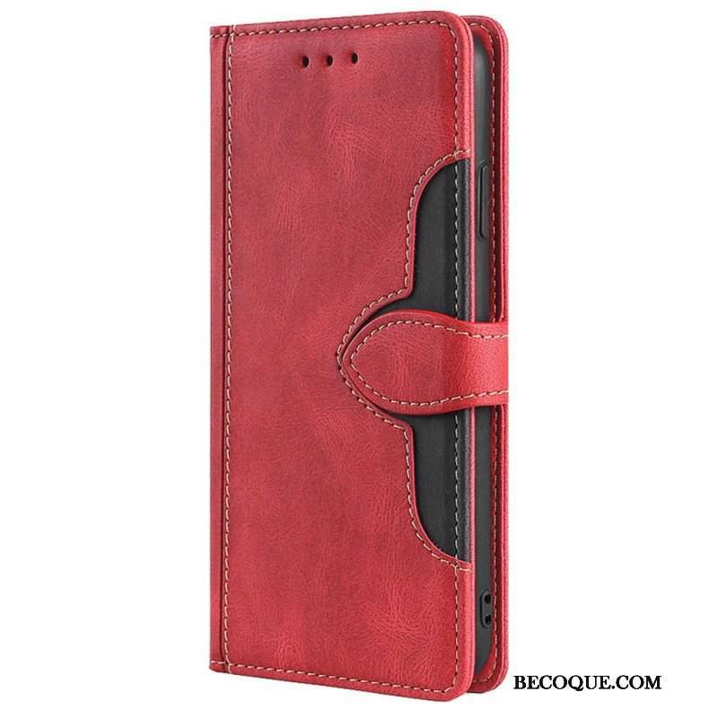 Etui Folio do Xiaomi Redmi Note 11 / 11S Dwukolorowa Stylowa Sztuczna Skóra