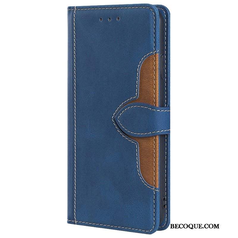 Etui Folio do Xiaomi Redmi Note 11 / 11S Dwukolorowa Stylowa Sztuczna Skóra