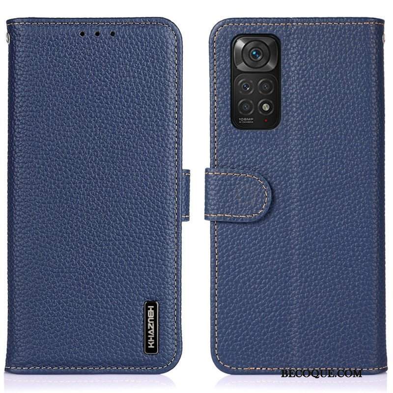 Etui Folio do Xiaomi Redmi Note 11 / 11S Khazneh Skóra Liczi