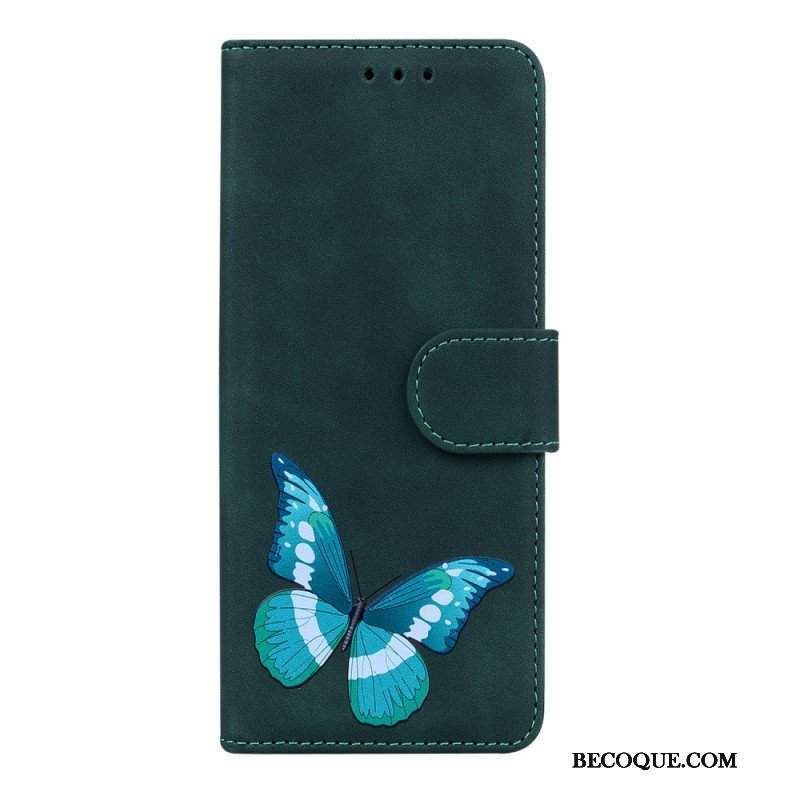 Etui Folio do Xiaomi Redmi Note 11 / 11S Motyl Dotykający Skóry