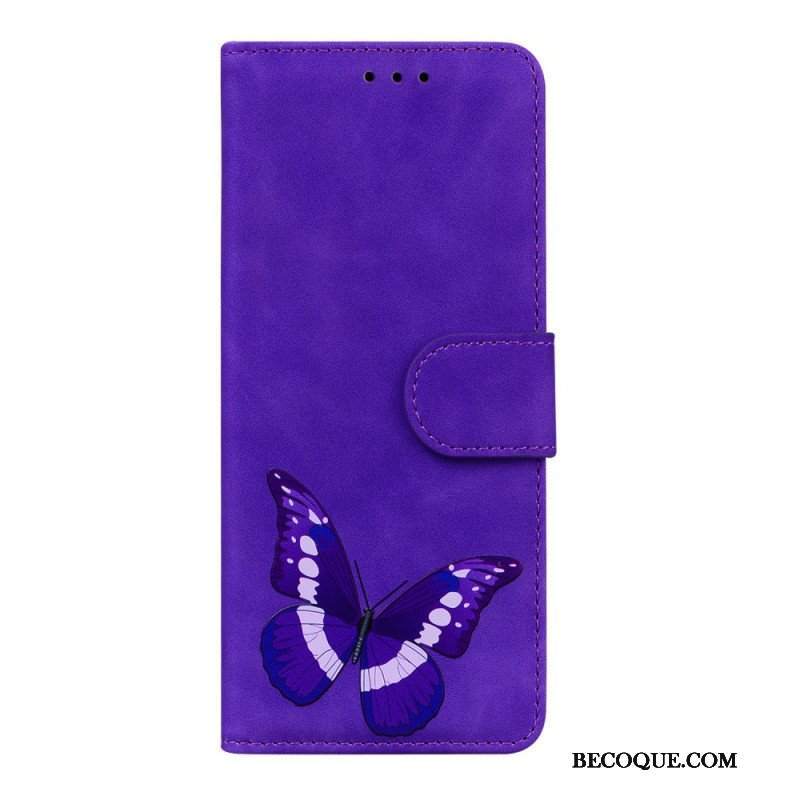 Etui Folio do Xiaomi Redmi Note 11 / 11S Motyl Dotykający Skóry