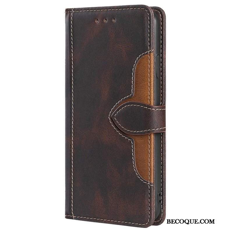 Etui Folio do Xiaomi Redmi Note 11 Pro / 11 Pro 5G Dwukolorowa Stylowa Sztuczna Skóra