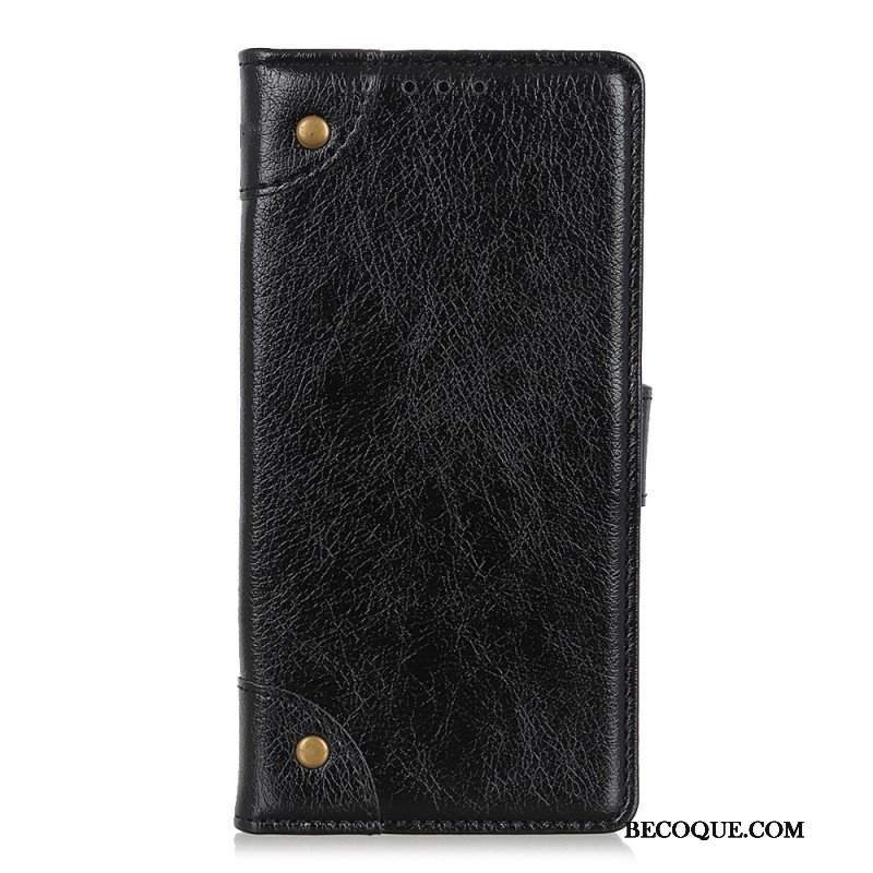 Etui Folio do Xiaomi Redmi Note 11 Pro / 11 Pro 5G Nity W Stylu Vintage Ze Skóry Nappa