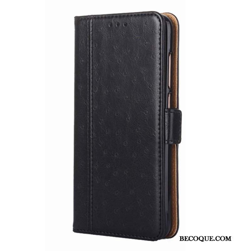 Etui Folio do Xiaomi Redmi Note 11 Pro / 11 Pro 5G Tekstura Skóry Strusia