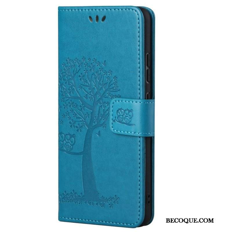 Etui Folio do Xiaomi Redmi Note 11 Pro / 11 Pro 5G z Łańcuch Drzewo Stringów I Sowy