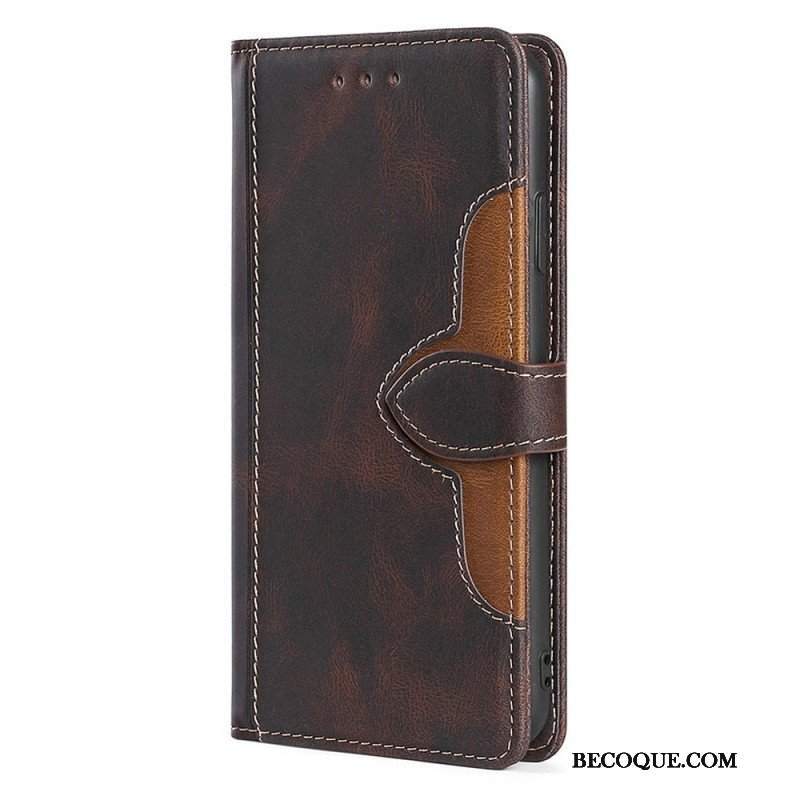 Etui Folio do Xiaomi Redmi Note 11 Pro Plus 5G Dwukolorowa Stylowa Sztuczna Skóra