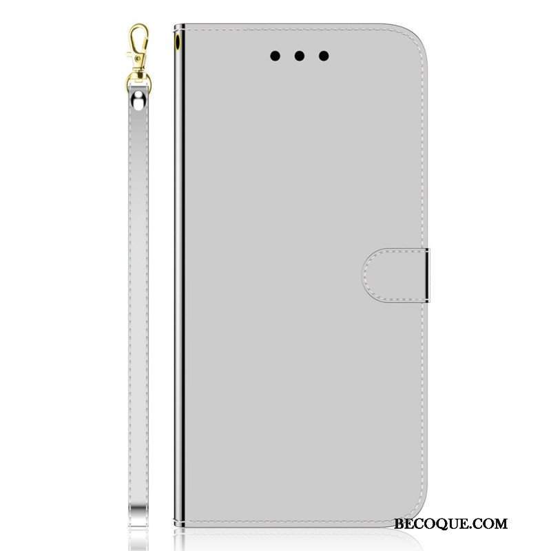 Etui Folio do Xiaomi Redmi Note 11 Pro Plus 5G Osłona Lusterka Ze Sztucznej Skóry