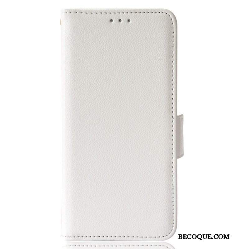 Etui Folio do Xiaomi Redmi Note 11 Pro Plus 5G Podwójne Zapięcie Ze Skóry Litchi