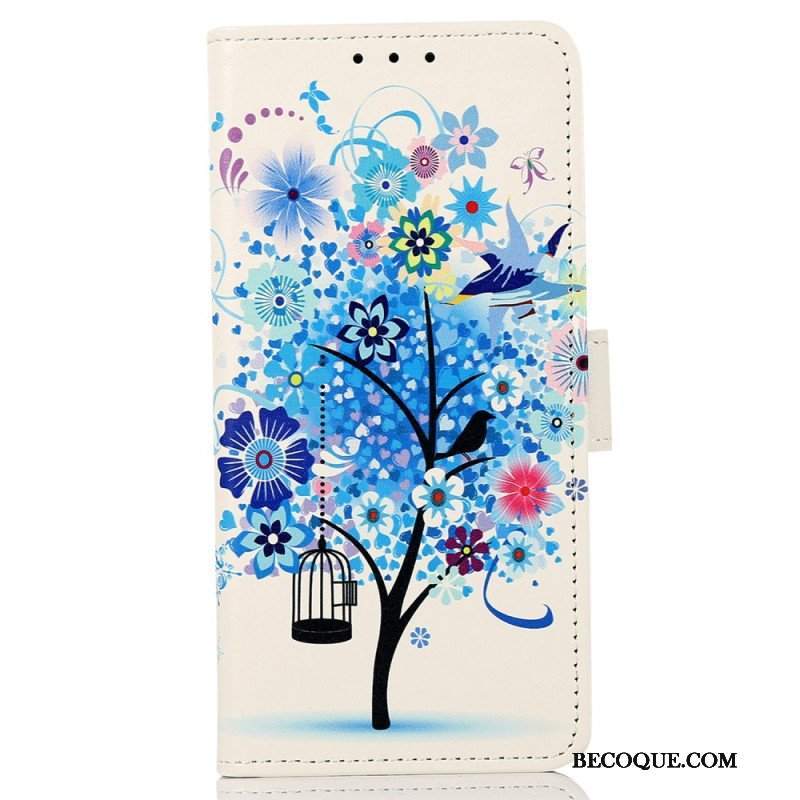 Etui Folio do Xiaomi Redmi Note 12 4G Drzewo Z Kolorowymi Ulistnieniem