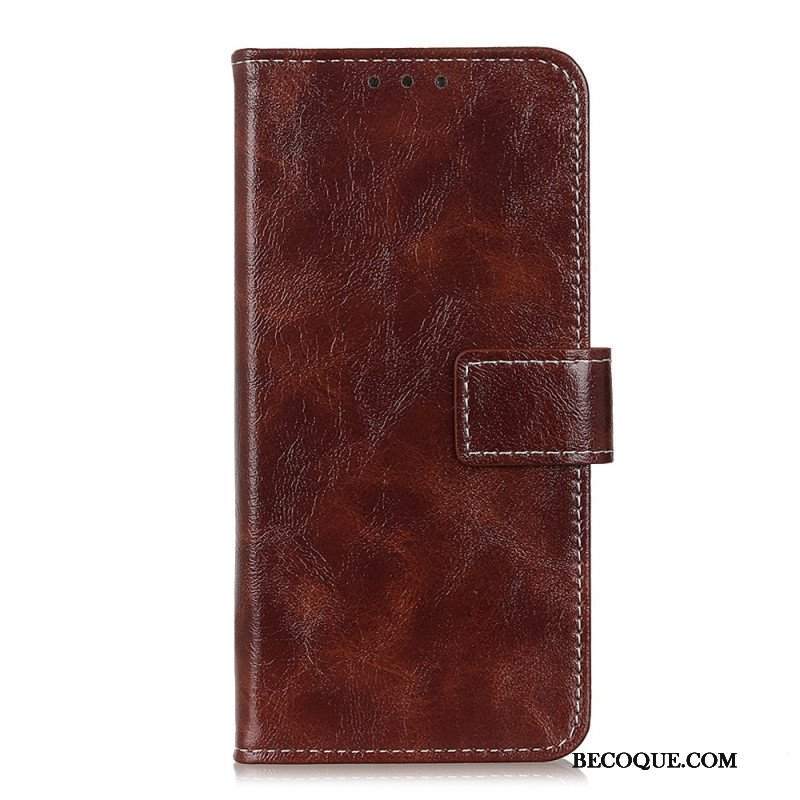 Etui Folio do Xiaomi Redmi Note 12 4G Lakierowana Z Widocznymi Szwami