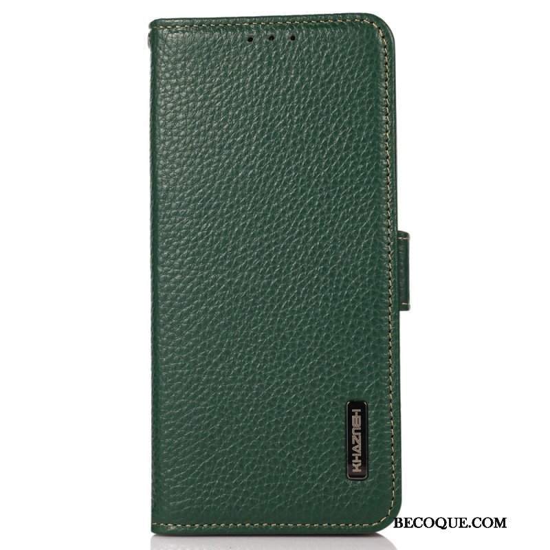 Etui Folio do Xiaomi Redmi Note 12 4G Skóra Liczi Khazneh Rfid