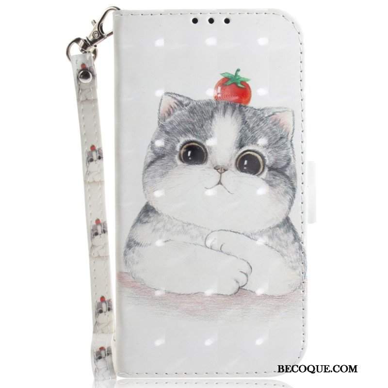 Etui Folio do Xiaomi Redmi Note 12 4G z Łańcuch Oryginalne Stringi Cat