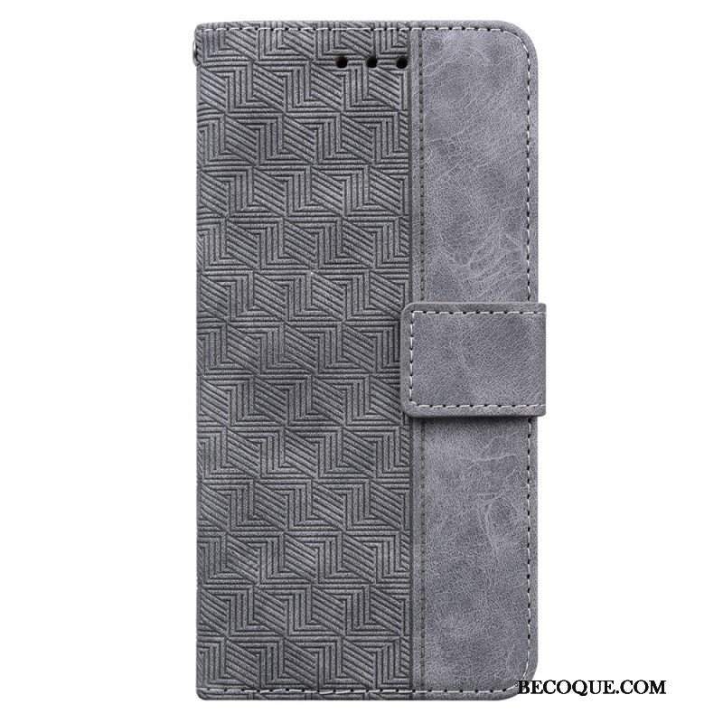 Etui Folio do Xiaomi Redmi Note 12 4G z Łańcuch Pasiasty Wzór