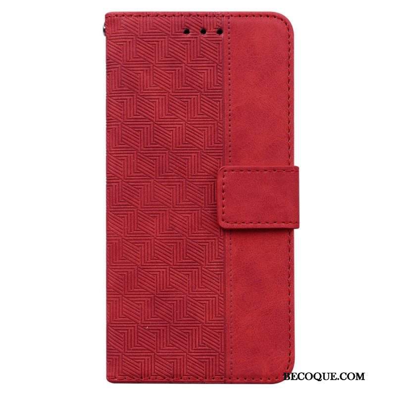 Etui Folio do Xiaomi Redmi Note 12 4G z Łańcuch Pasiasty Wzór