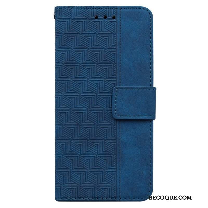 Etui Folio do Xiaomi Redmi Note 12 4G z Łańcuch Pasiasty Wzór