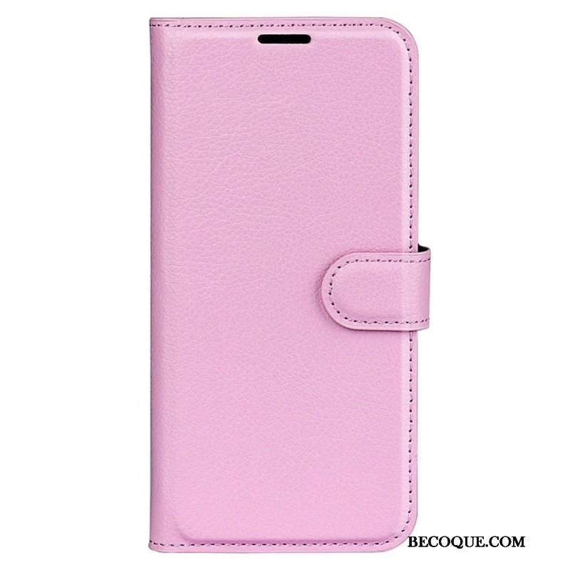 Etui Folio do Xiaomi Redmi Note 12 5G Klasyczny Efekt Skóry Liczi