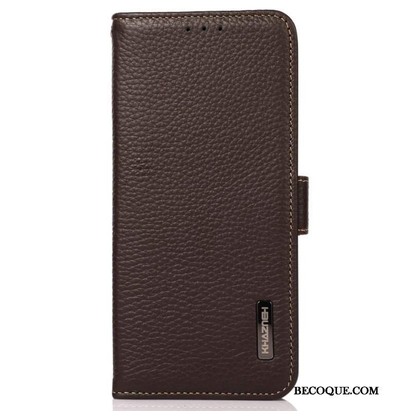 Etui Folio do Xiaomi Redmi Note 12 5G Skóra Liczi Khazneh Rfid