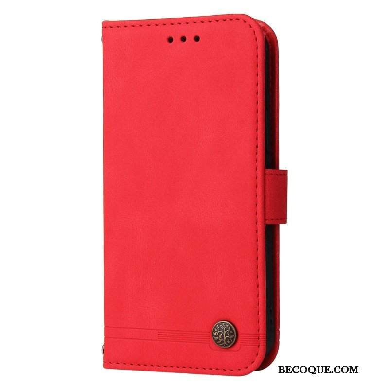 Etui Folio do Xiaomi Redmi Note 12 5G Skórzany Styl Z Ozdobnym Nitem