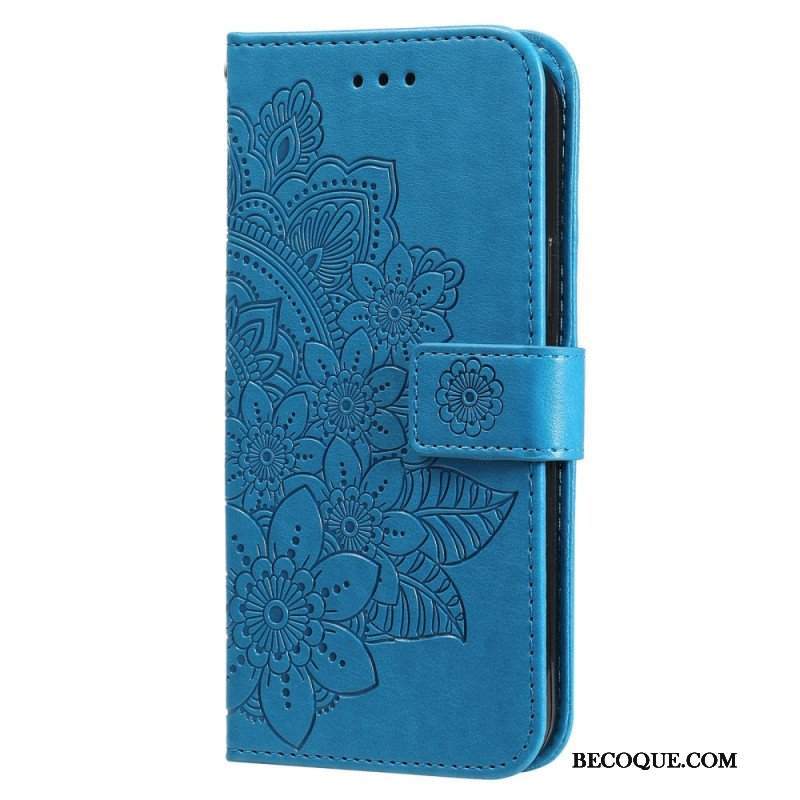 Etui Folio do Xiaomi Redmi Note 12 5G z Łańcuch Mandala Kwiatowa Na Pasku