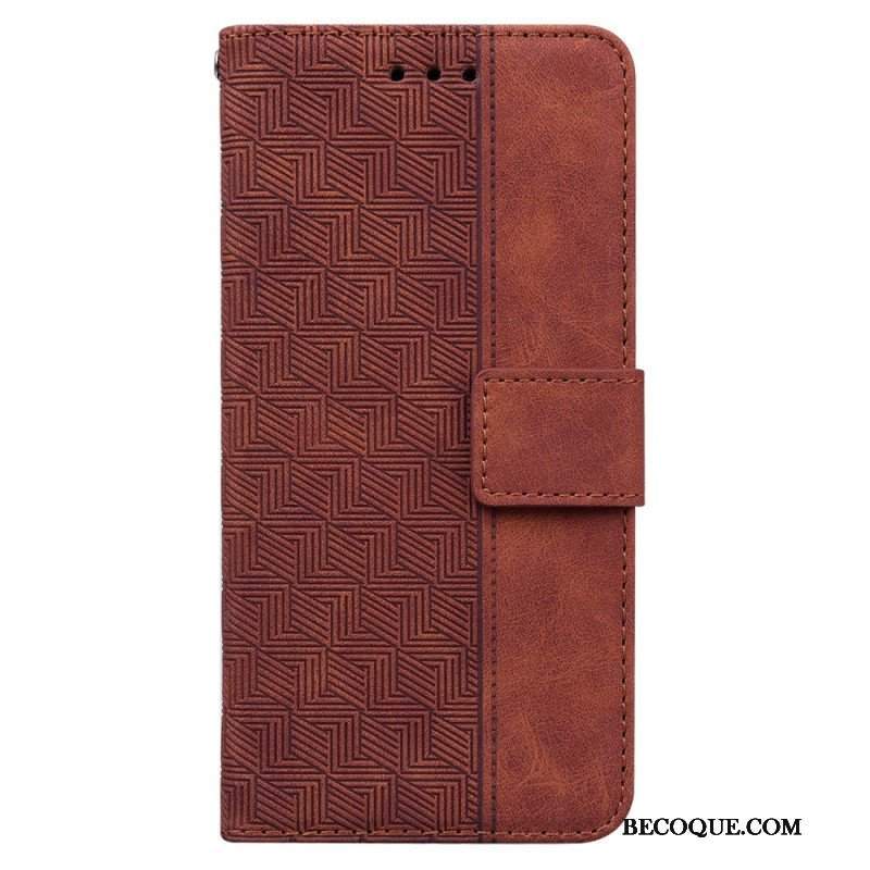 Etui Folio do Xiaomi Redmi Note 12 5G z Łańcuch Pasiasty Wzór