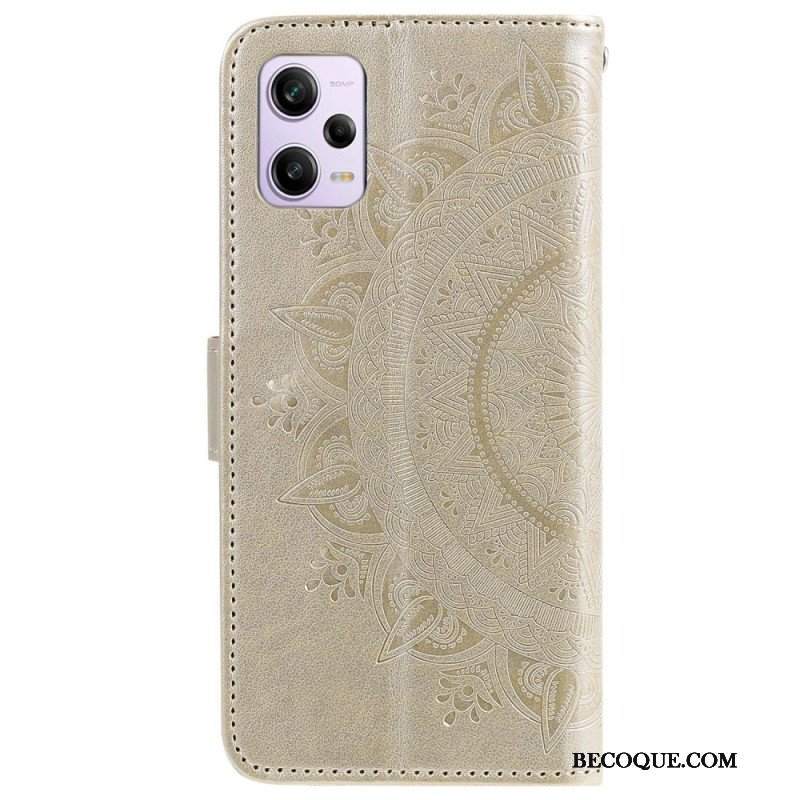 Etui Folio do Xiaomi Redmi Note 12 Pro Mandala Sun Ze Smyczą