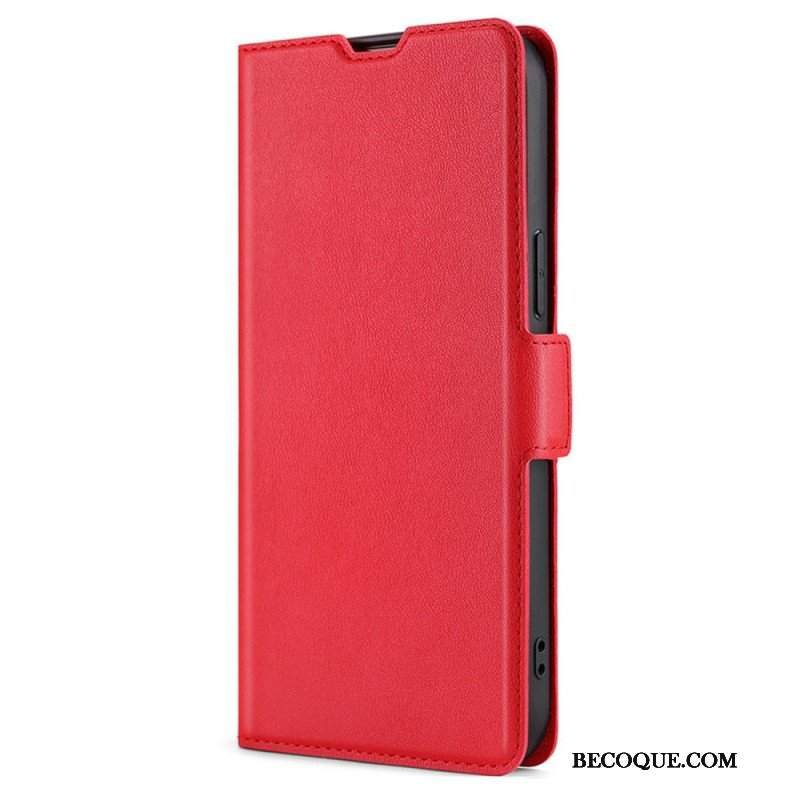 Etui Folio do Xiaomi Redmi Note 12 Pro Plus Bardzo Cienka Sztuczna Skóra