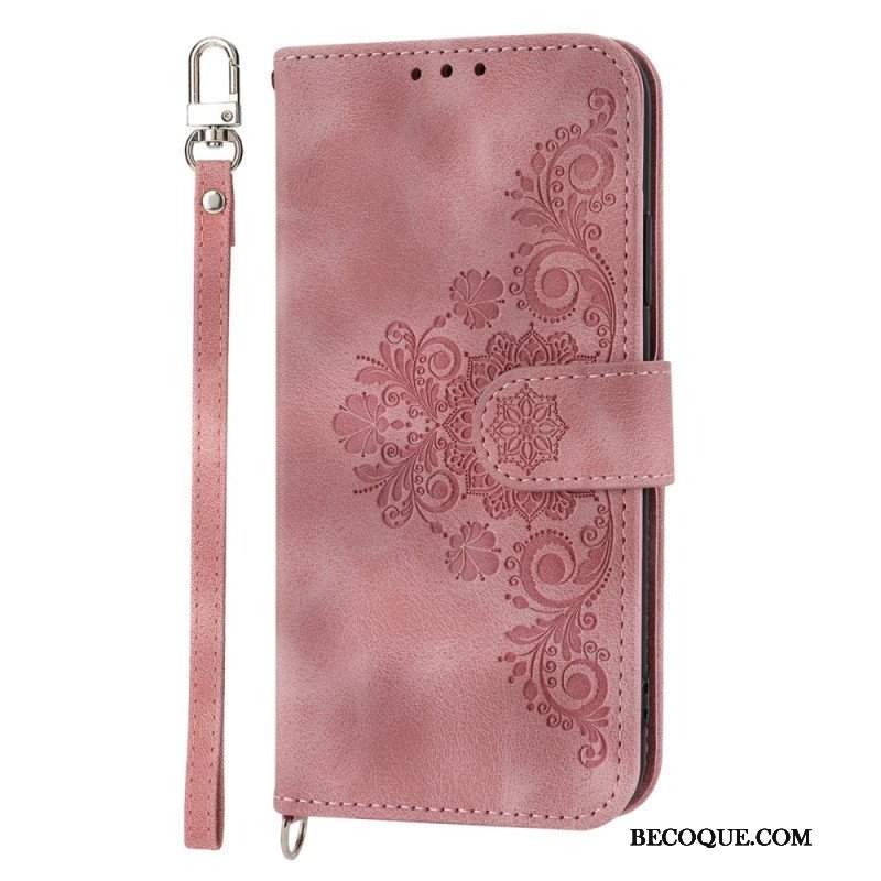 Etui Folio do Xiaomi Redmi Note 12 Pro Plus Mandala Ze Smyczą I Paskiem Na Ramię