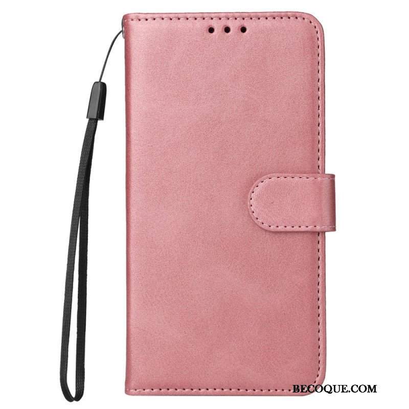 Etui Folio do Xiaomi Redmi Note 12 Pro Plus z Łańcuch Zwykły Z Paskiem