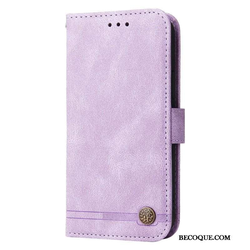 Etui Folio do Xiaomi Redmi Note 12 Pro Skórzany Styl Z Ozdobnym Nitem