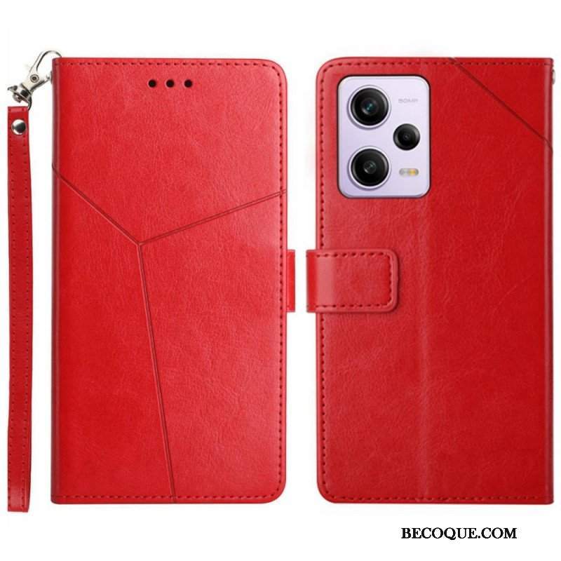 Etui Folio do Xiaomi Redmi Note 12 Pro z Łańcuch Projekt Z Paskami Y