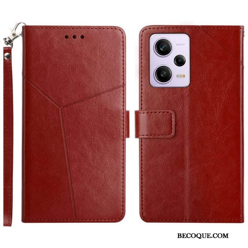 Etui Folio do Xiaomi Redmi Note 12 Pro z Łańcuch Projekt Z Paskami Y