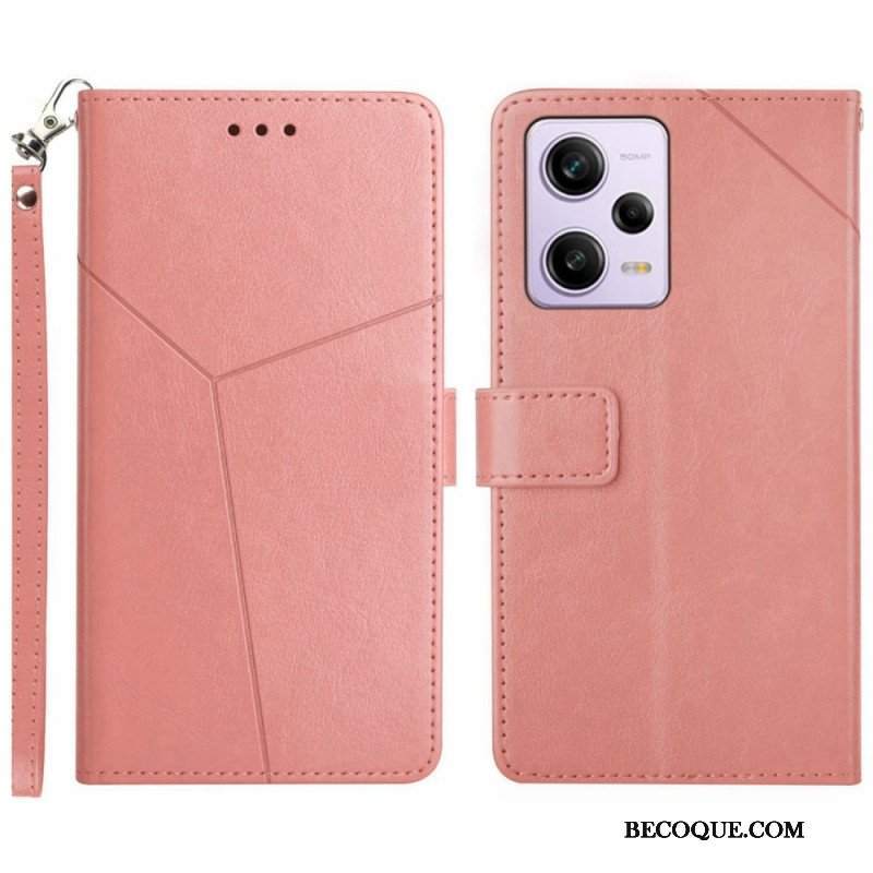 Etui Folio do Xiaomi Redmi Note 12 Pro z Łańcuch Projekt Z Paskami Y