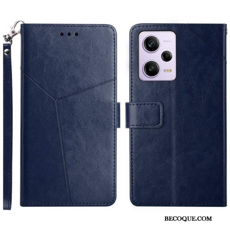 Etui Folio do Xiaomi Redmi Note 12 Pro z Łańcuch Projekt Z Paskami Y