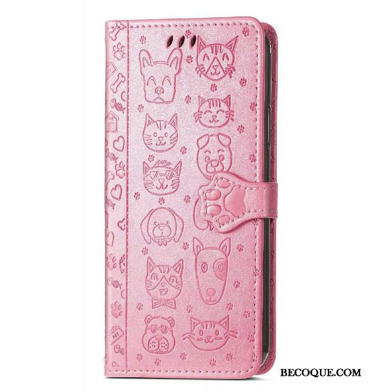 Etui Folio do iPhone 13 Mini Animowane Zwierzęta