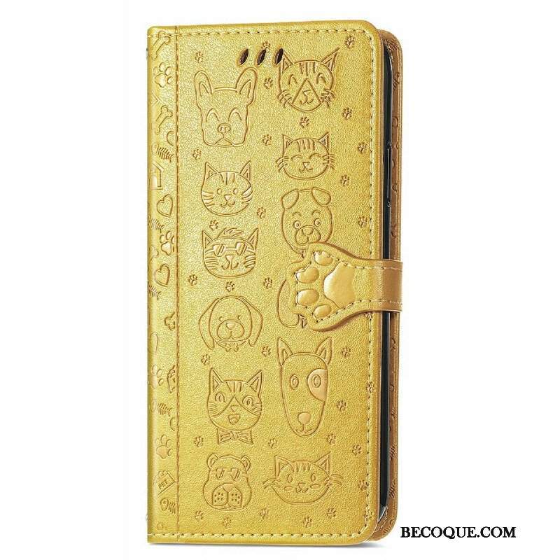 Etui Folio do iPhone 13 Mini Animowane Zwierzęta