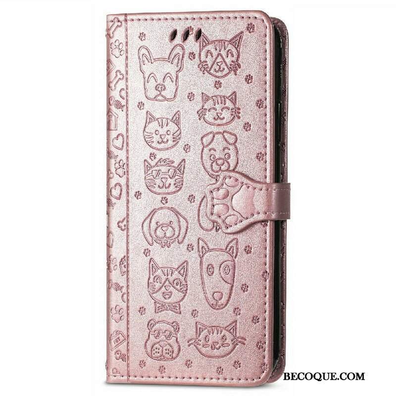 Etui Folio do iPhone 13 Mini Animowane Zwierzęta