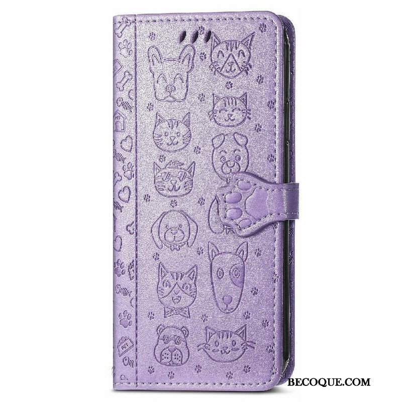 Etui Folio do iPhone 13 Mini Animowane Zwierzęta