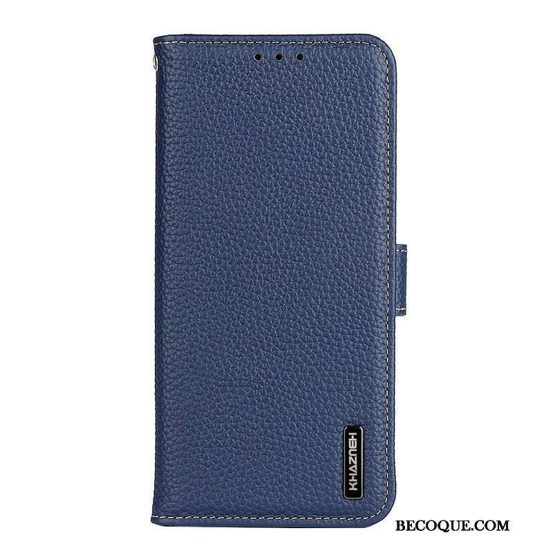 Etui Folio do iPhone 13 Mini Oryginalna Skóra Khazneh Litchi