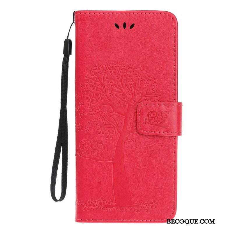 Etui Folio do iPhone 13 Mini z Łańcuch Drzewo Stringów I Sowy