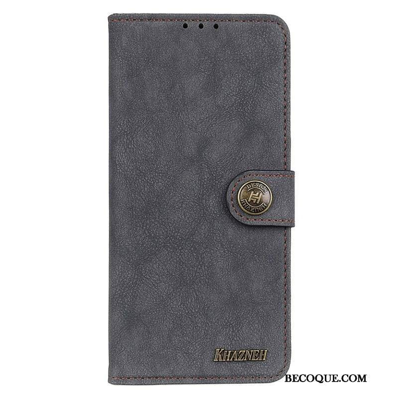 Etui Folio do iPhone 13 Pro Khazneh Dwoina Ze Sztucznej Skóry W Stylu Retro