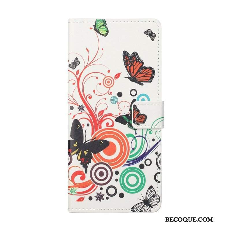 Etui Folio do iPhone 13 Pro Szalone Motyle