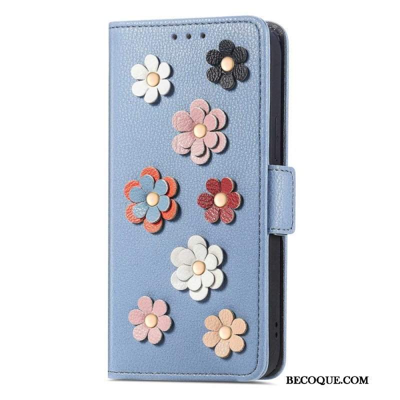 Etui Folio do iPhone 14 Dekoracyjne Kwiaty