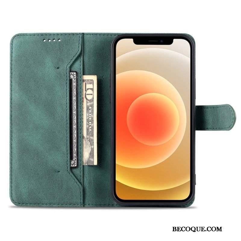 Etui Folio do iPhone 14 Plus Efekt Skóry Azns