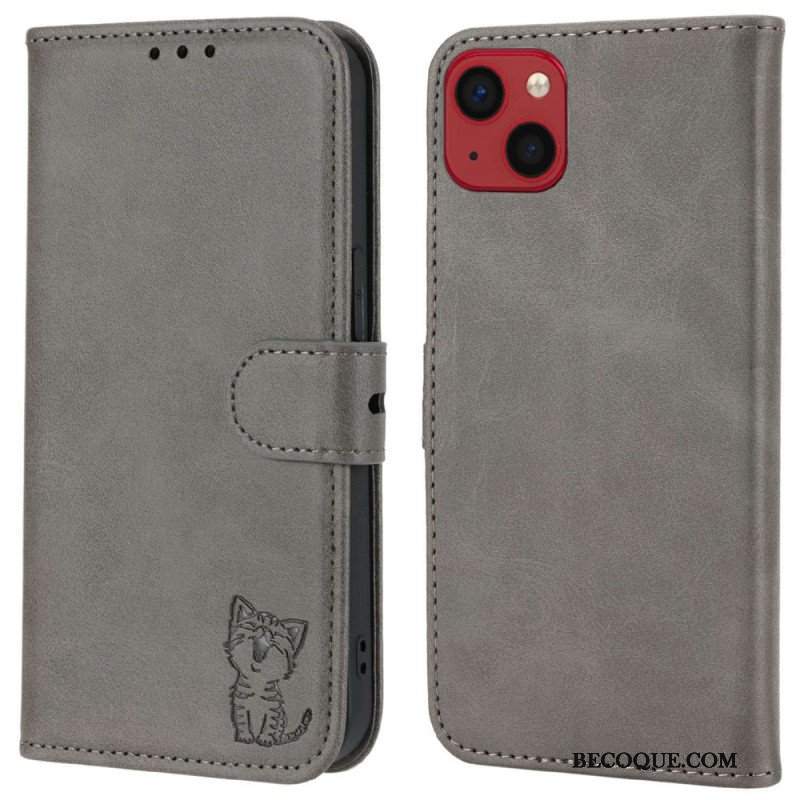 Etui Folio do iPhone 14 Plus Kotek