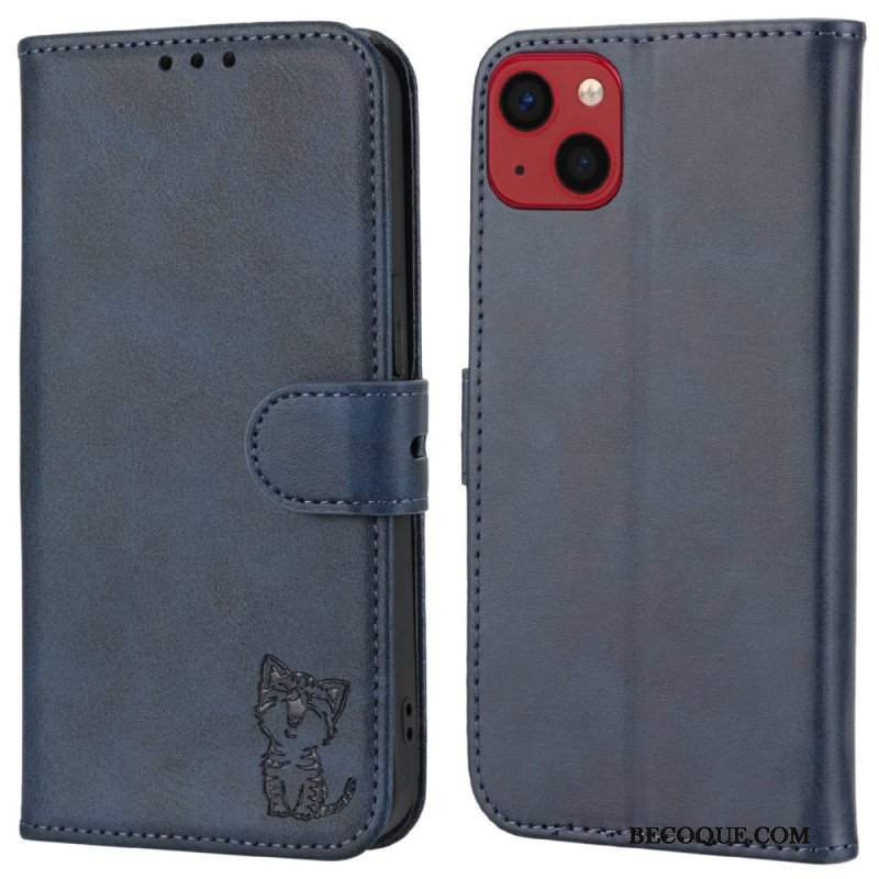 Etui Folio do iPhone 14 Plus Kotek